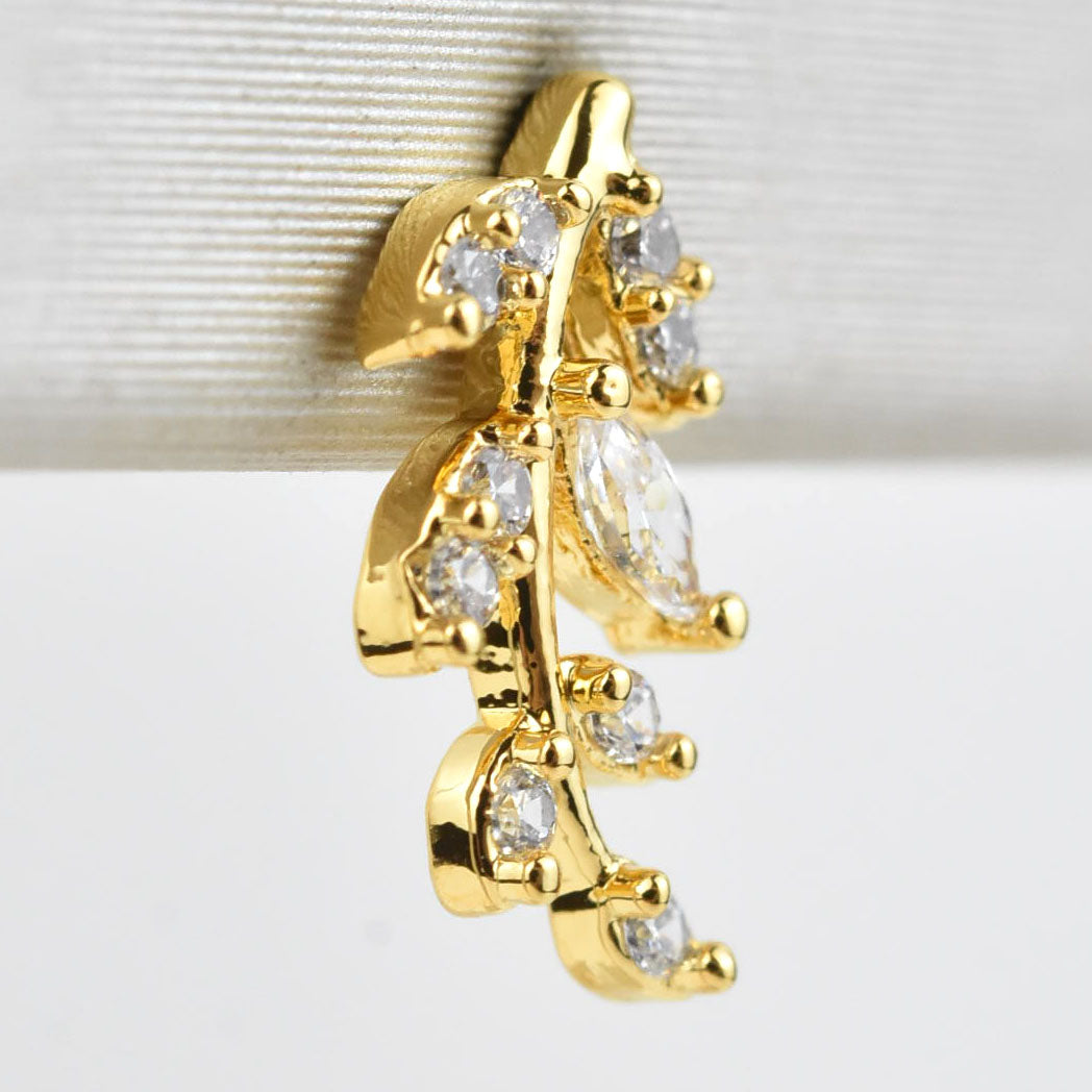 Petite Laurel Leaf Studs - Goldmakers Fine Jewelry