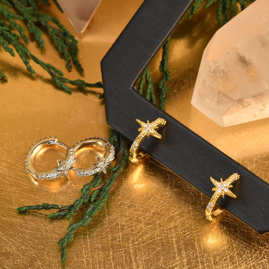 Petite Star Huggies - Goldmakers Fine Jewelry