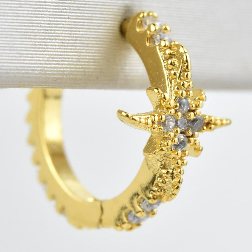 Petite Star Huggies - Goldmakers Fine Jewelry