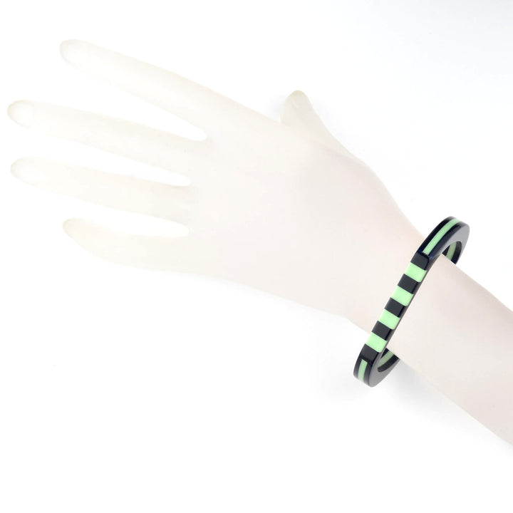 Supernova Striped Cuff, Green & Blue - Goldmakers Fine Jewelry