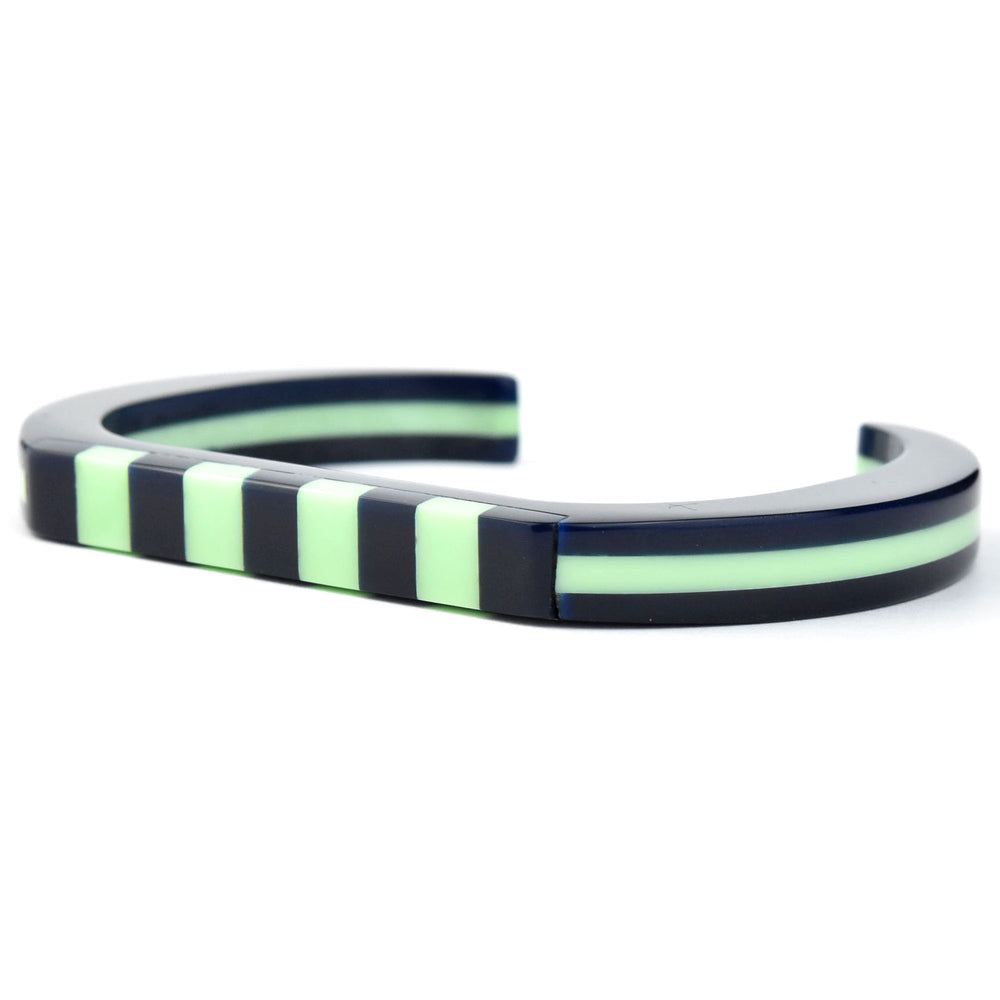 Supernova Striped Cuff, Green & Blue - Goldmakers Fine Jewelry