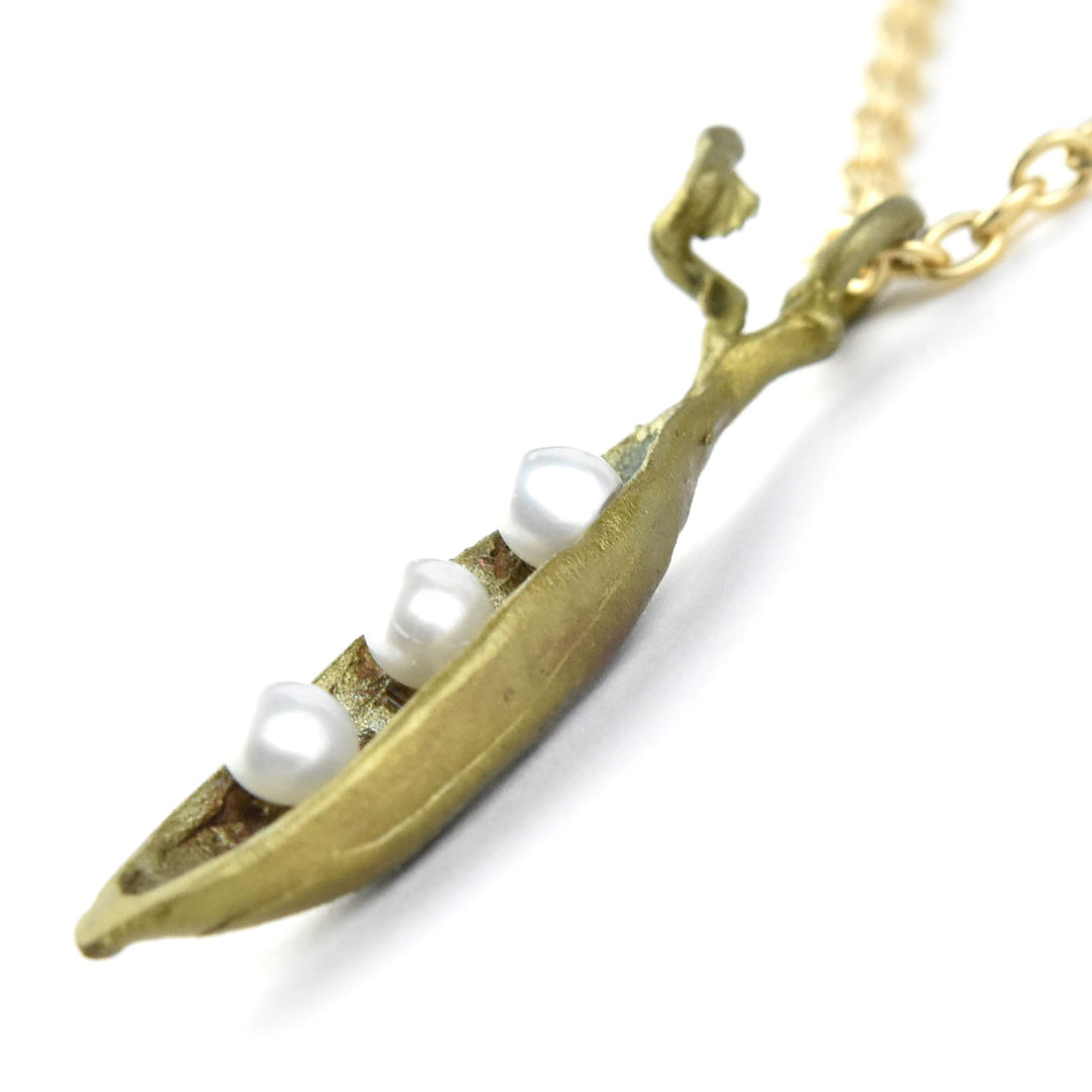 Mini Three Peas in a Pod Necklace - Goldmakers Fine Jewelry