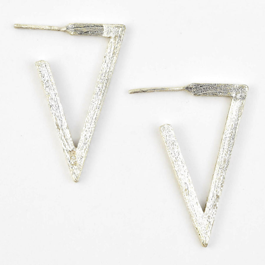 Sterling Silver Triangle Hoops - Goldmakers Fine Jewelry