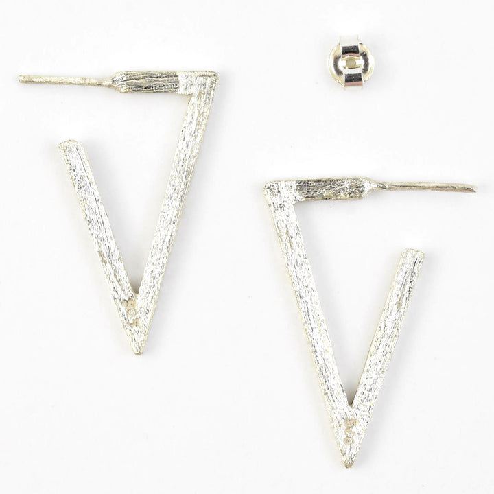 Sterling Silver Triangle Hoops - Goldmakers Fine Jewelry