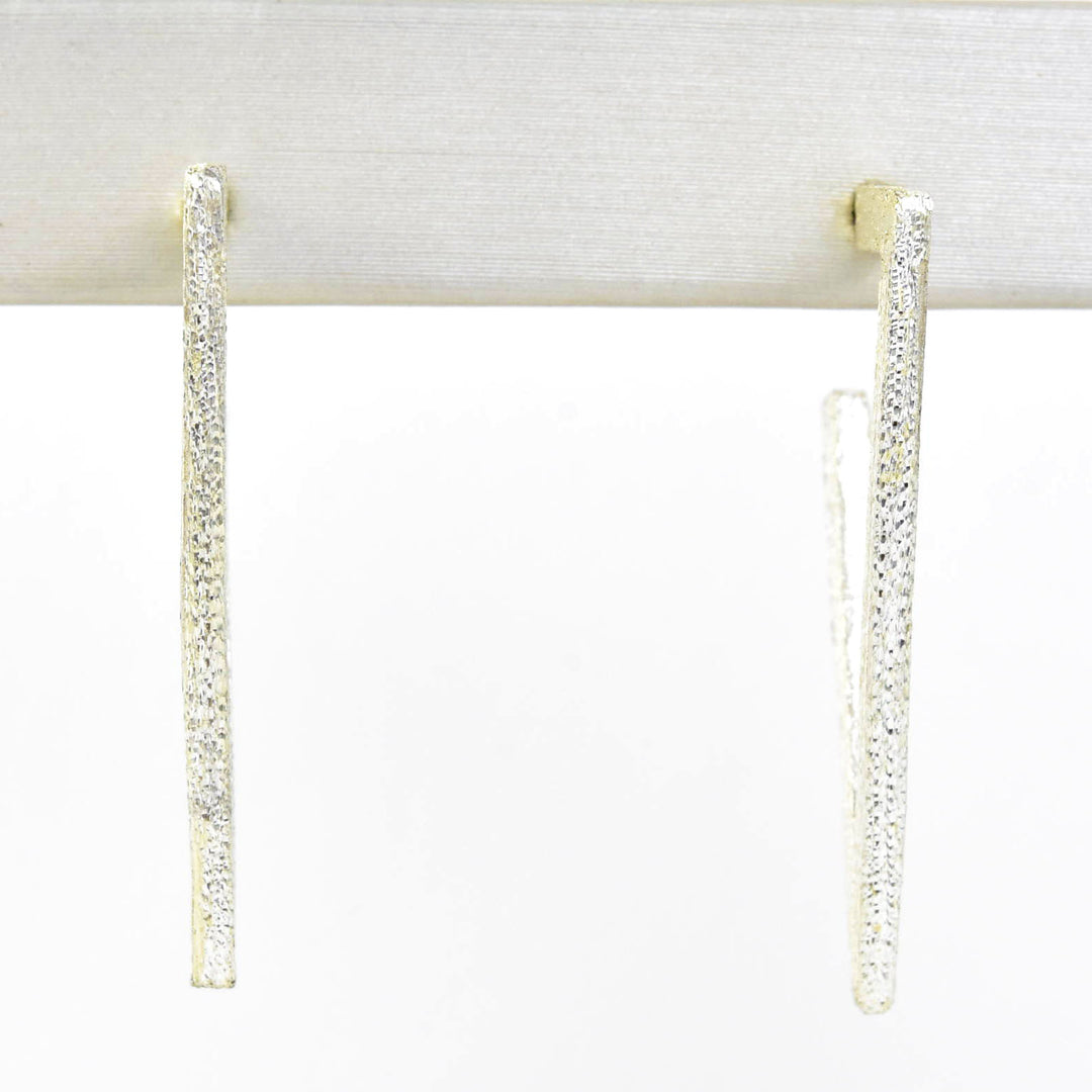 Sterling Silver Triangle Hoops - Goldmakers Fine Jewelry