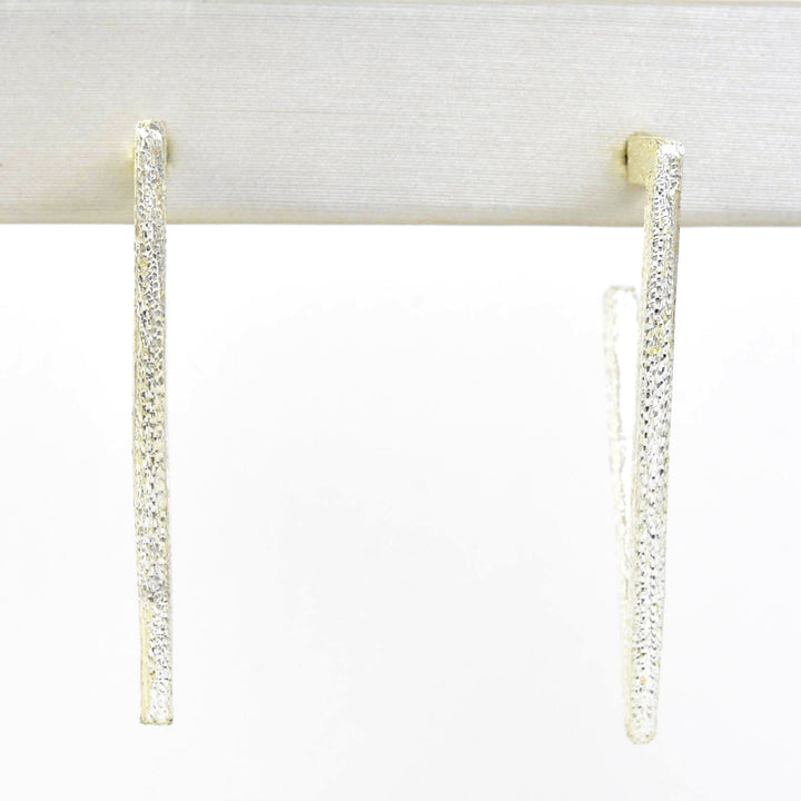 Sterling Silver Triangle Hoops - Goldmakers Fine Jewelry