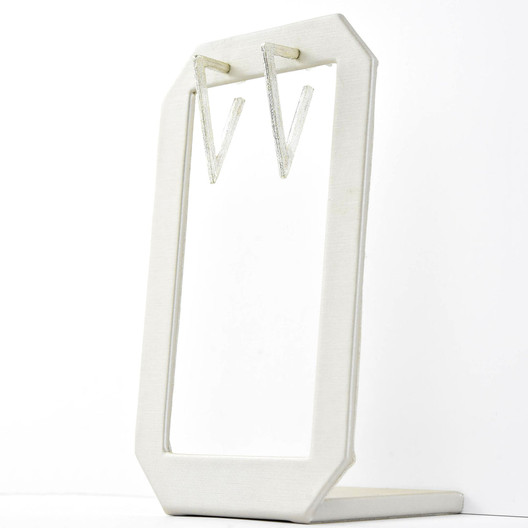 Sterling Silver Triangle Hoops - Goldmakers Fine Jewelry