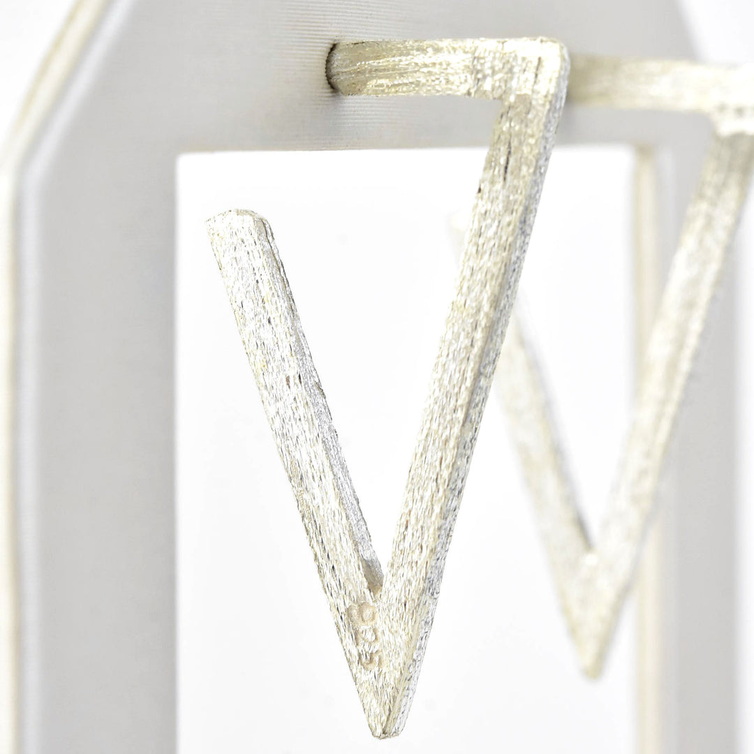 Sterling Silver Triangle Hoops - Goldmakers Fine Jewelry