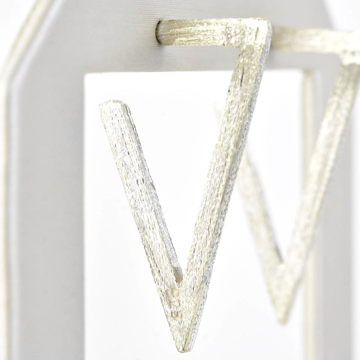 Sterling Silver Triangle Hoops - Goldmakers Fine Jewelry