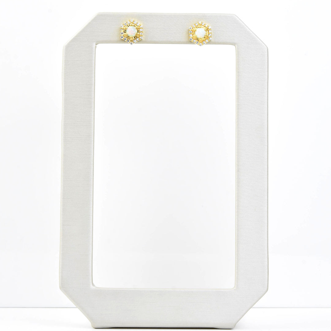 Opal & Cubic Zirconia Tropicana Studs - Goldmakers Fine Jewelry