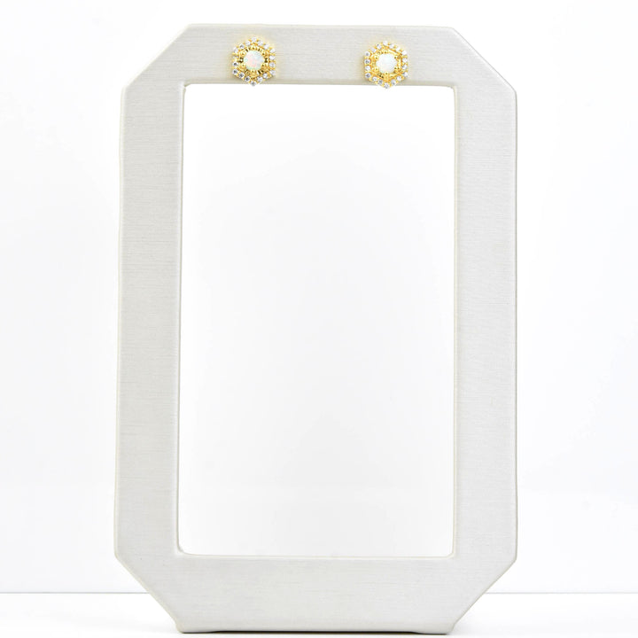 Opal & Cubic Zirconia Tropicana Studs - Goldmakers Fine Jewelry
