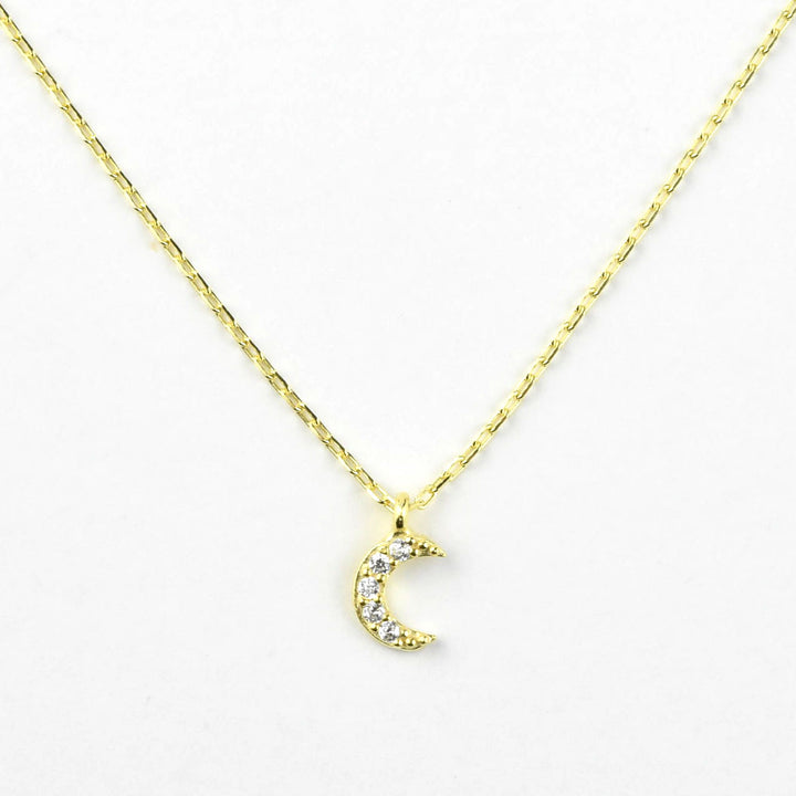 Vermeil Moon Pendant Necklace - Goldmakers Fine Jewelry
