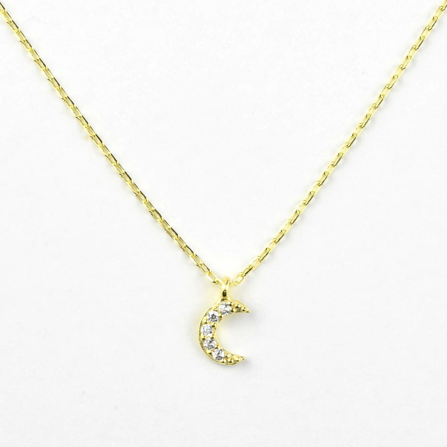Vermeil Moon Pendant Necklace - Goldmakers Fine Jewelry