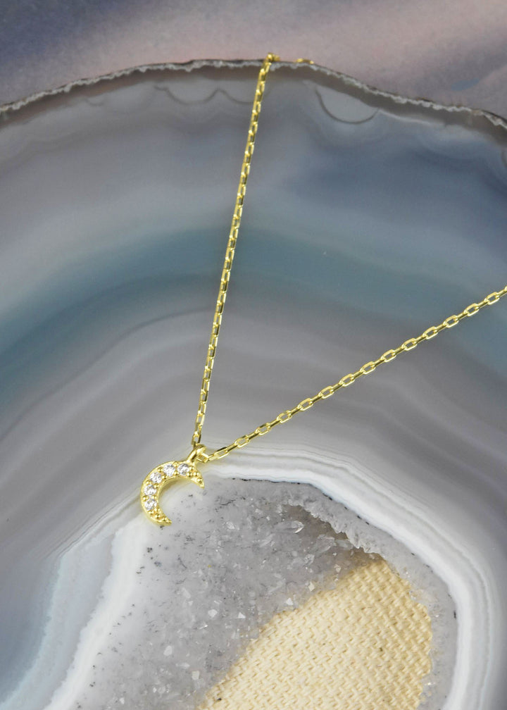 Vermeil Moon Pendant Necklace - Goldmakers Fine Jewelry