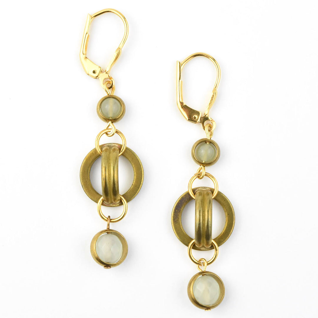 Vintage Brass Round Link Earrings - Goldmakers Fine Jewelry