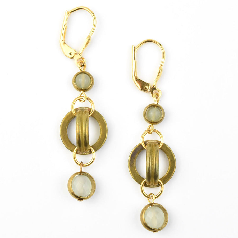 Vintage Brass Round Link Earrings - Goldmakers Fine Jewelry