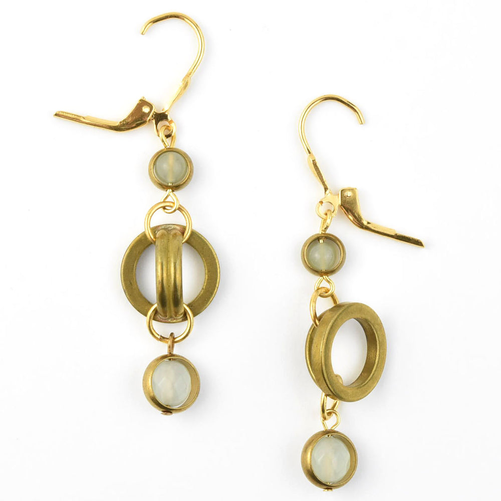 Vintage Brass Round Link Earrings - Goldmakers Fine Jewelry