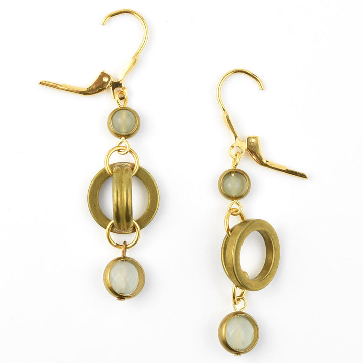 Vintage Brass Round Link Earrings - Goldmakers Fine Jewelry