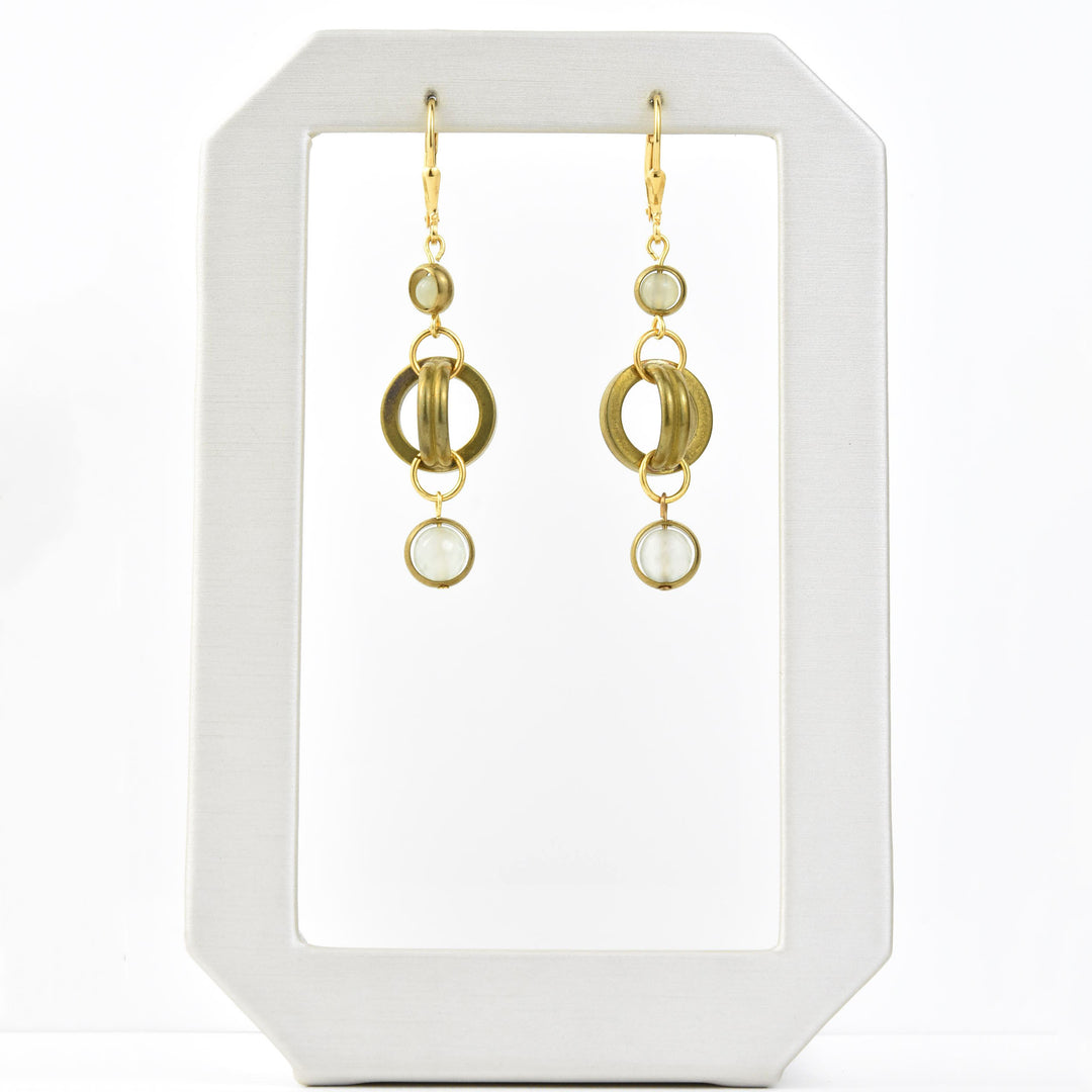 Vintage Brass Round Link Earrings - Goldmakers Fine Jewelry