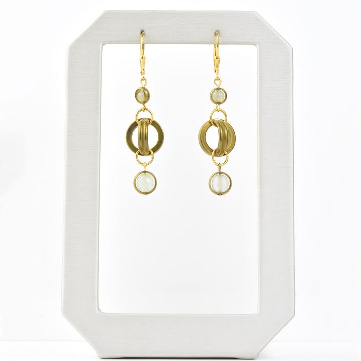 Vintage Brass Round Link Earrings - Goldmakers Fine Jewelry
