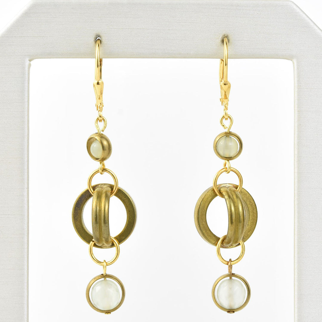 Vintage Brass Round Link Earrings - Goldmakers Fine Jewelry