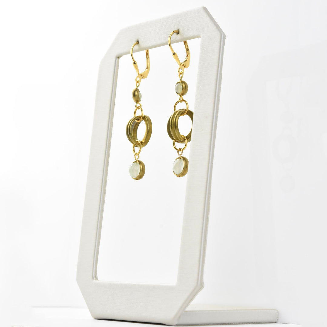 Vintage Brass Round Link Earrings - Goldmakers Fine Jewelry