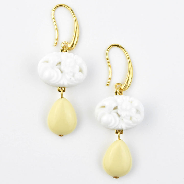 Vintage Milk Glass Earrings - Goldmakers Fine Jewelry