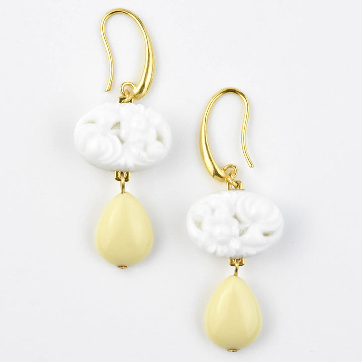 Vintage Milk Glass Earrings - Goldmakers Fine Jewelry