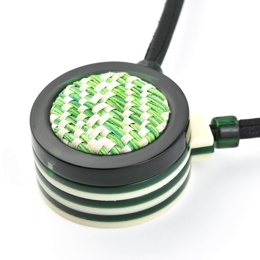 Vita Green Checkered Pendant Box - Goldmakers Fine Jewelry