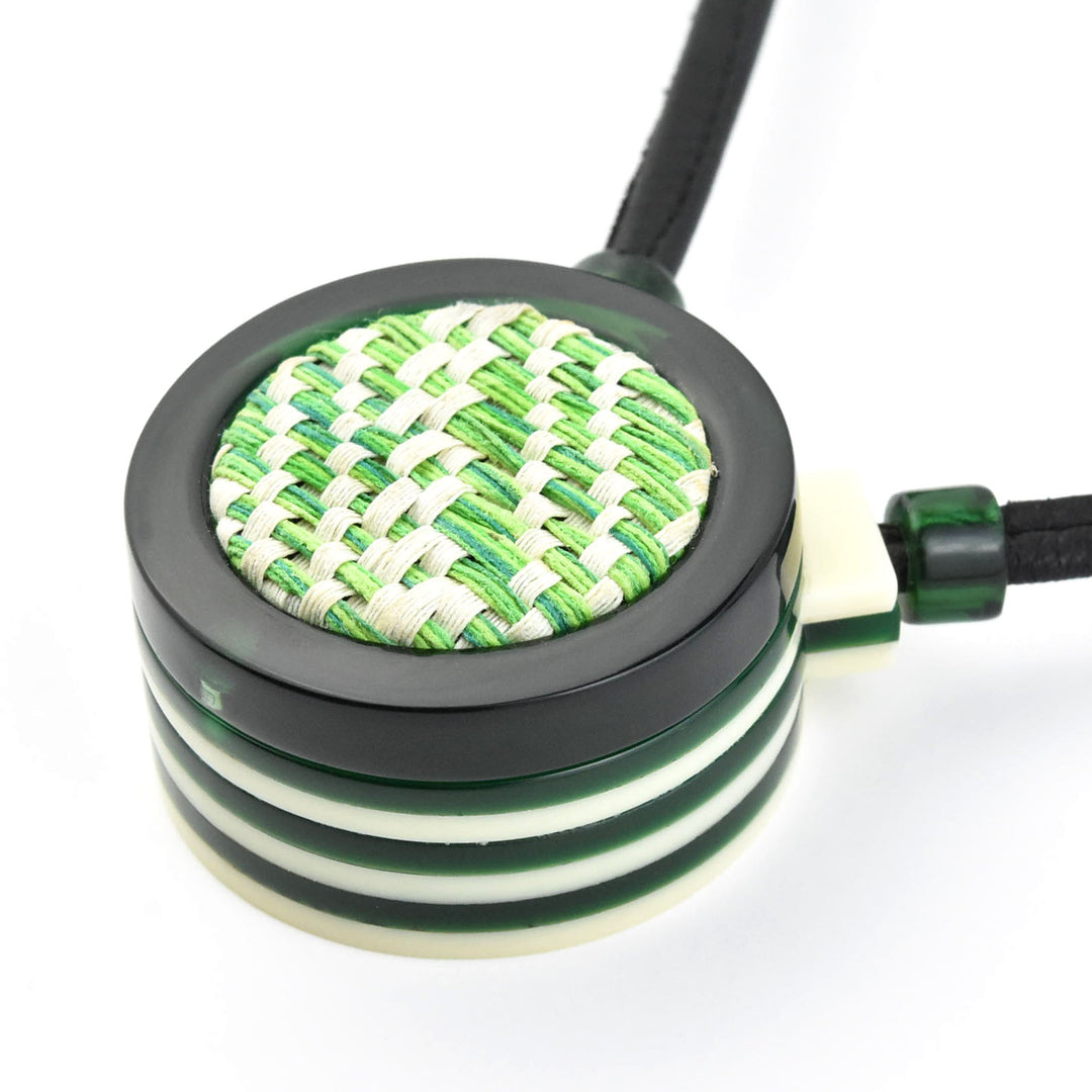 Vita Green Checkered Pendant Box - Goldmakers Fine Jewelry