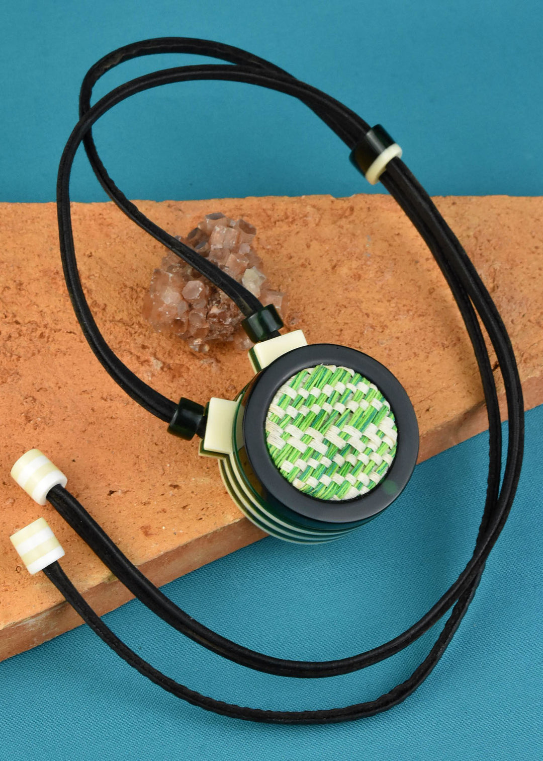 Vita Green Checkered Pendant Box - Goldmakers Fine Jewelry