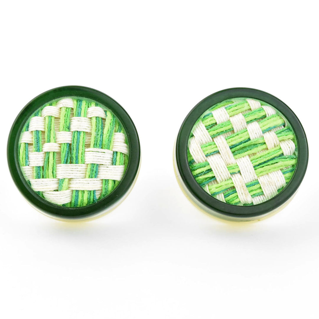 Vita Stud Earrings, Geo Green - Goldmakers Fine Jewelry