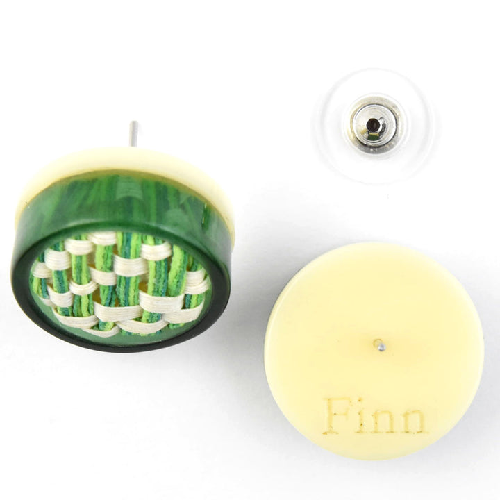 Vita Stud Earrings, Geo Green - Goldmakers Fine Jewelry