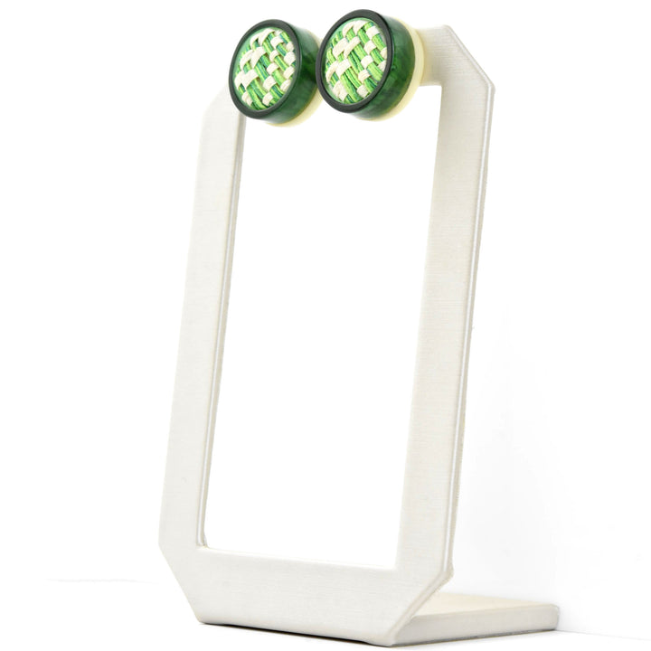Vita Stud Earrings, Geo Green - Goldmakers Fine Jewelry