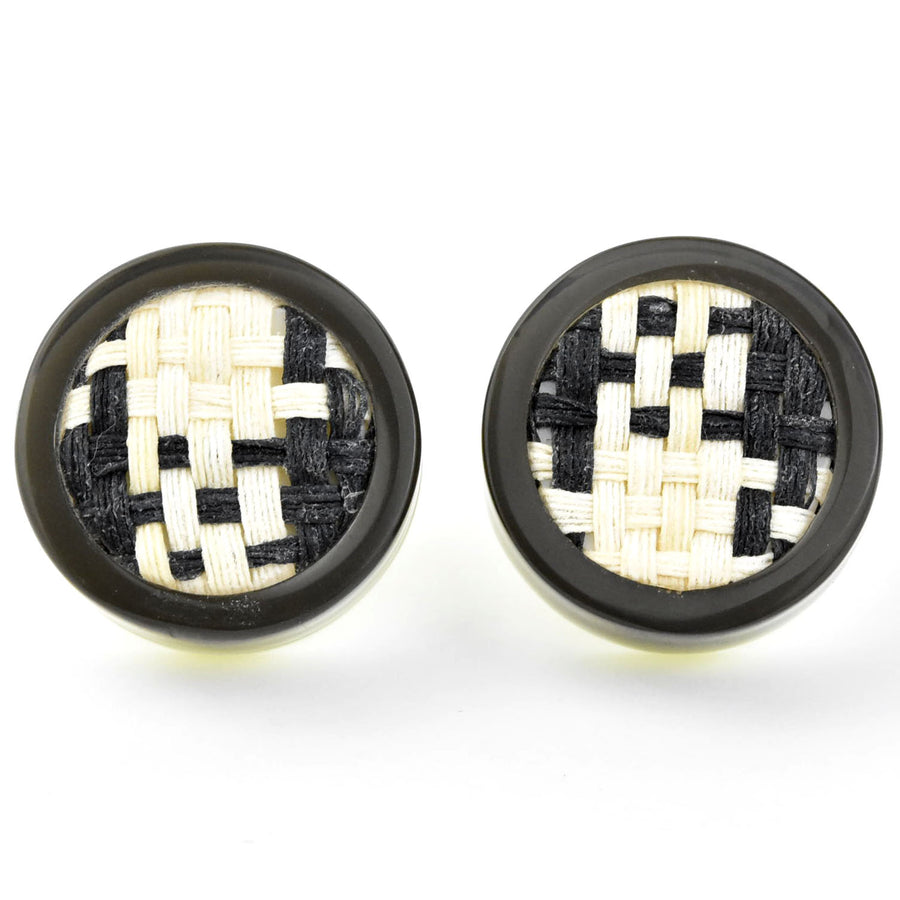 Vita Stud Earrings, Geo Black - Goldmakers Fine Jewelry