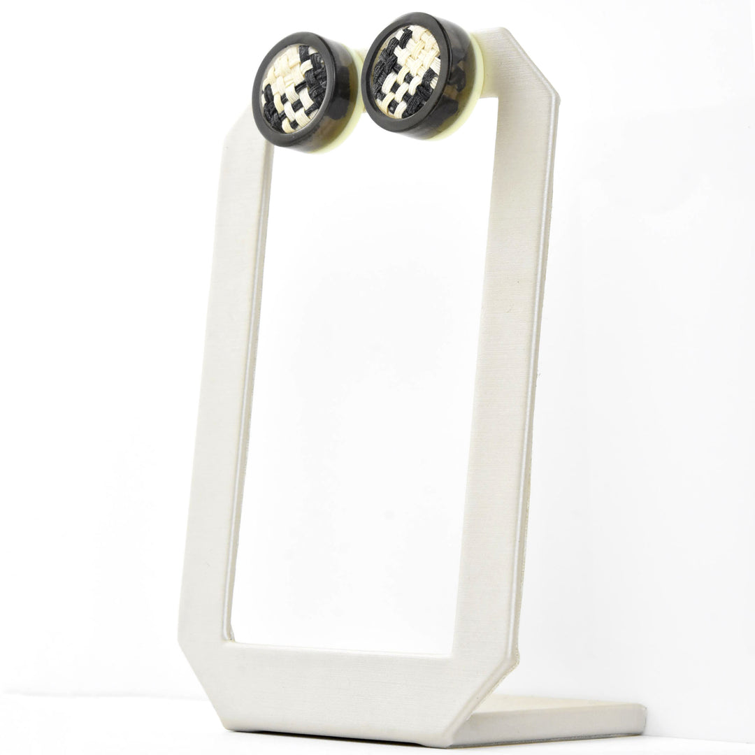 Vita Stud Earrings, Geo Black - Goldmakers Fine Jewelry