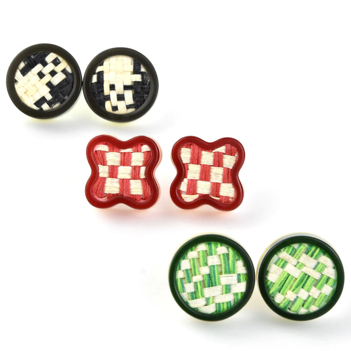 Vita Stud Earrings, Geo Black - Goldmakers Fine Jewelry