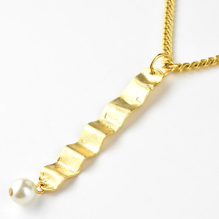 Wave & Pearl Necklace - Goldmakers Fine Jewelry