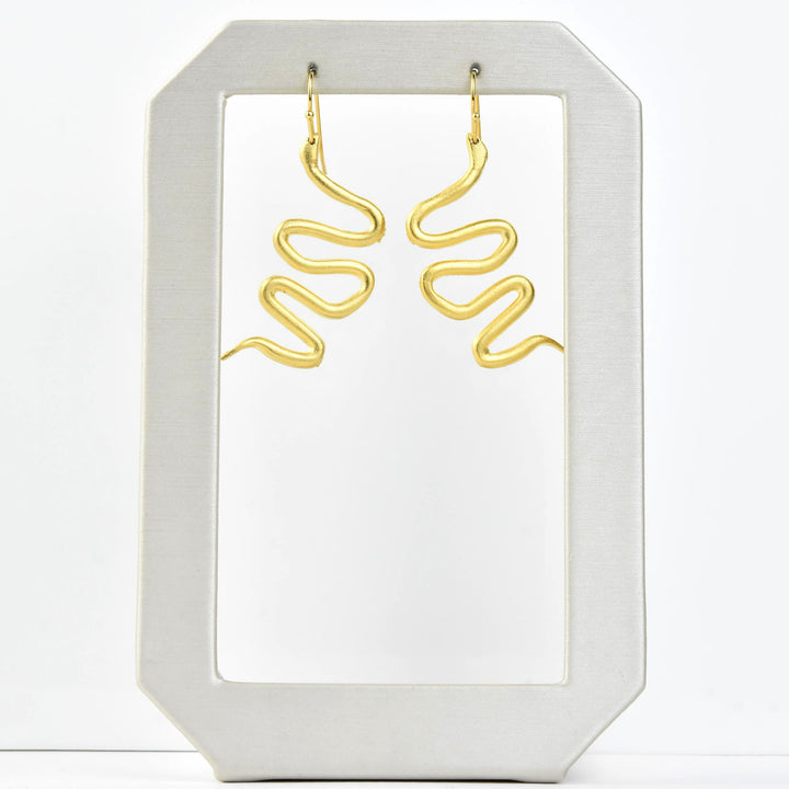 Matte Wavy Serpent Earrings - Goldmakers Fine Jewelry