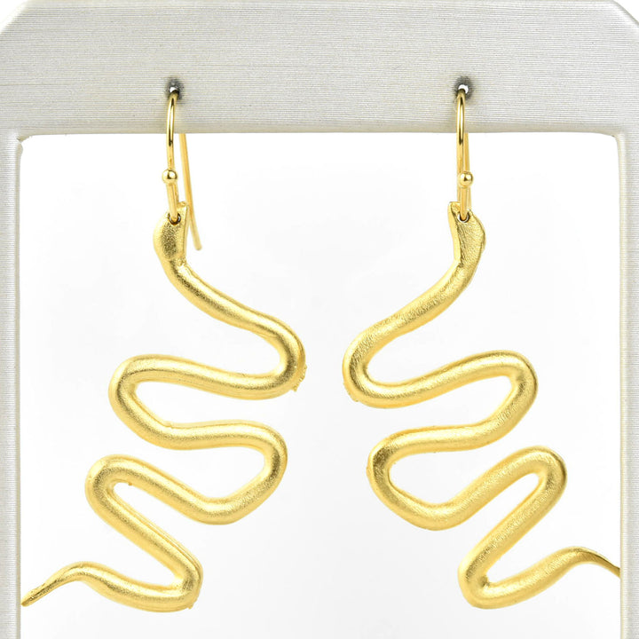 Matte Wavy Serpent Earrings - Goldmakers Fine Jewelry