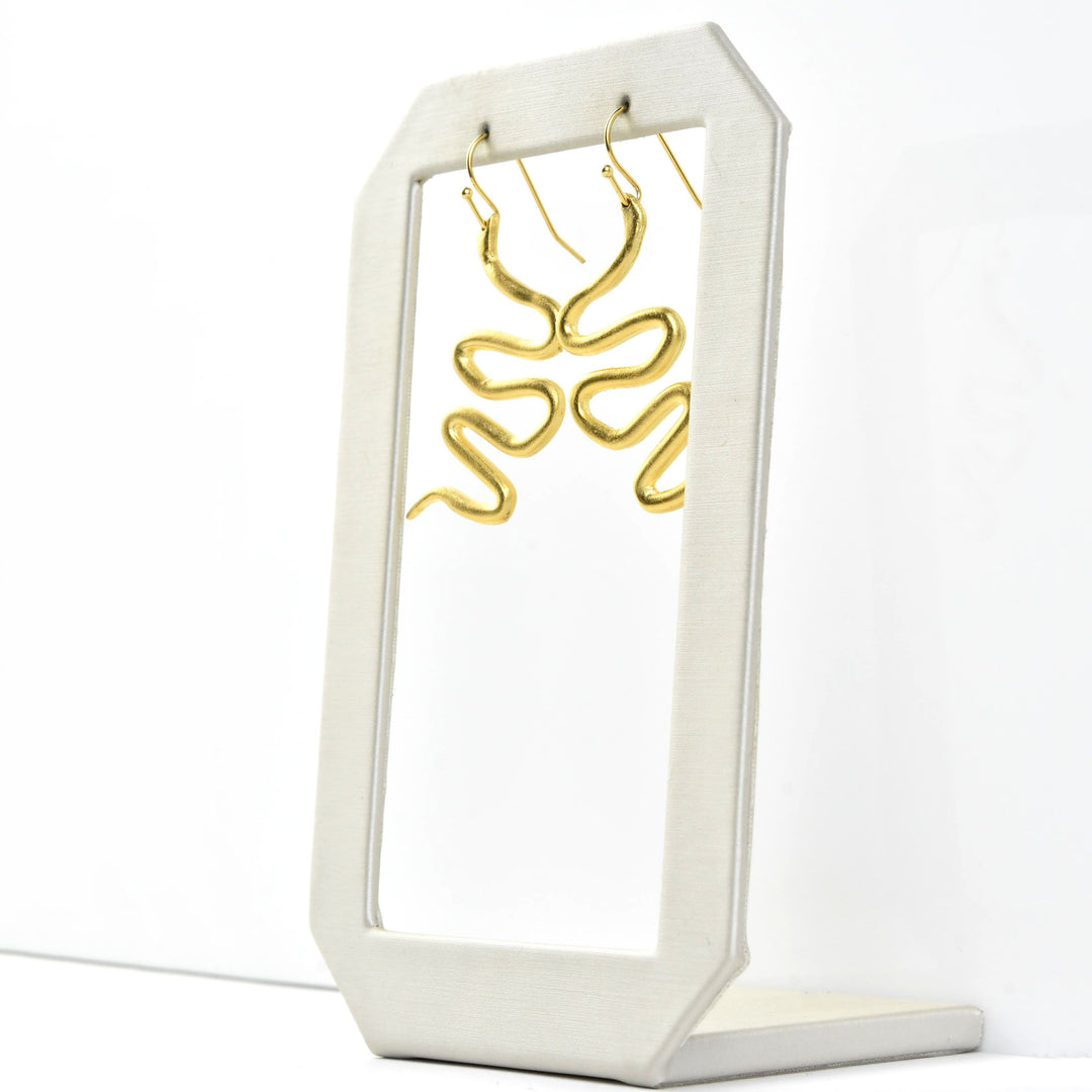 Matte Wavy Serpent Earrings - Goldmakers Fine Jewelry