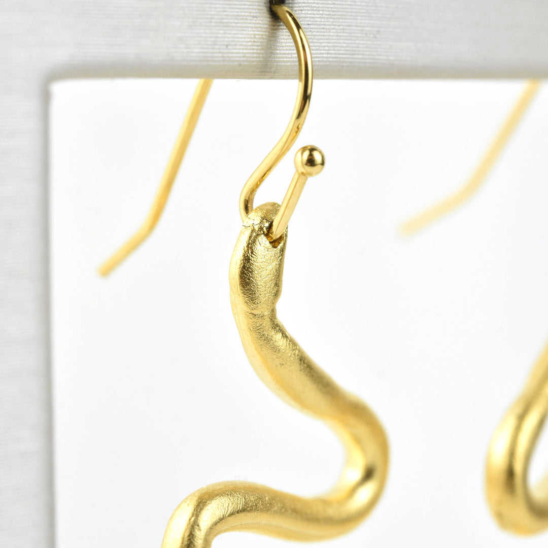 Matte Wavy Serpent Earrings - Goldmakers Fine Jewelry