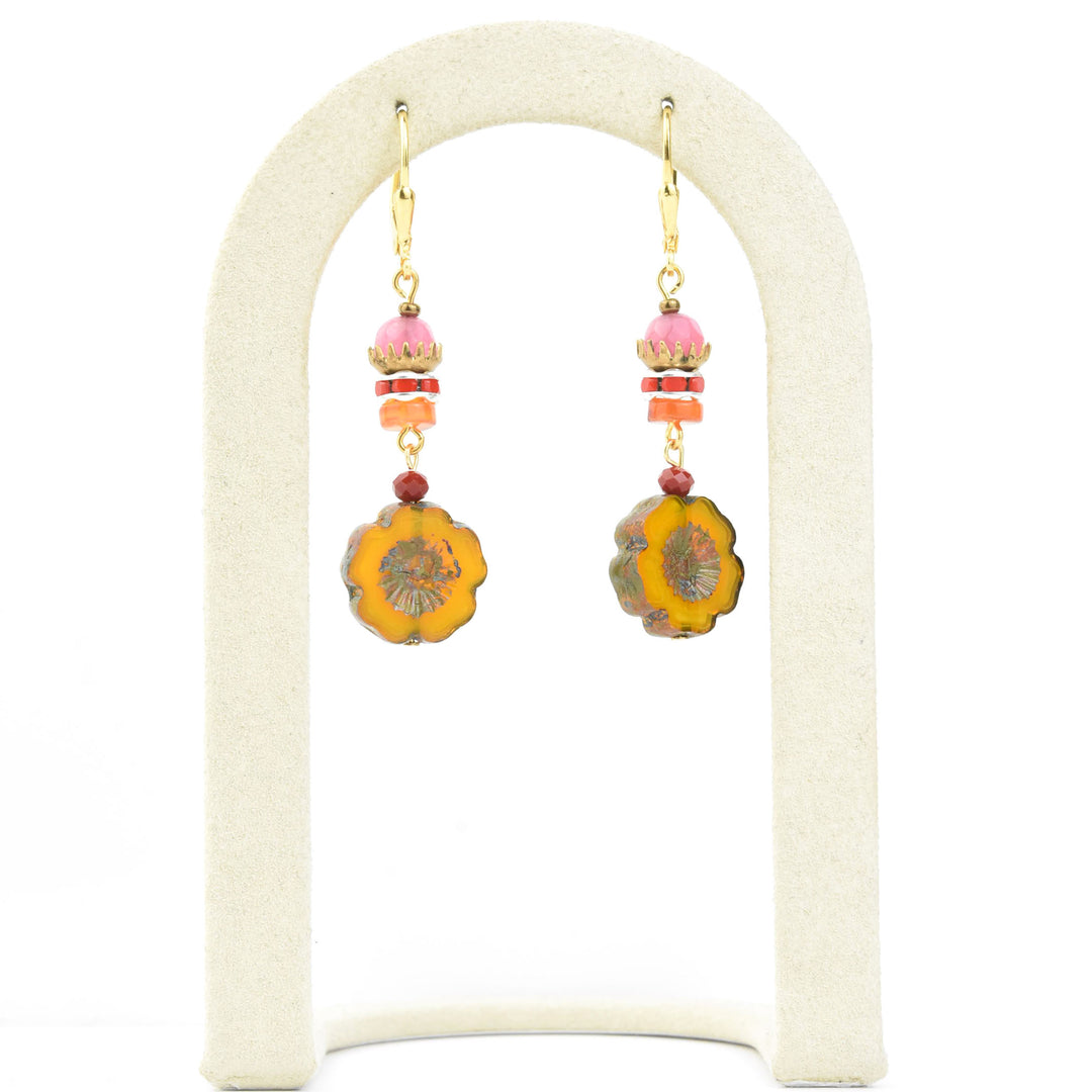 Vintage Yellow Flower Drops - Goldmakers Fine Jewelry