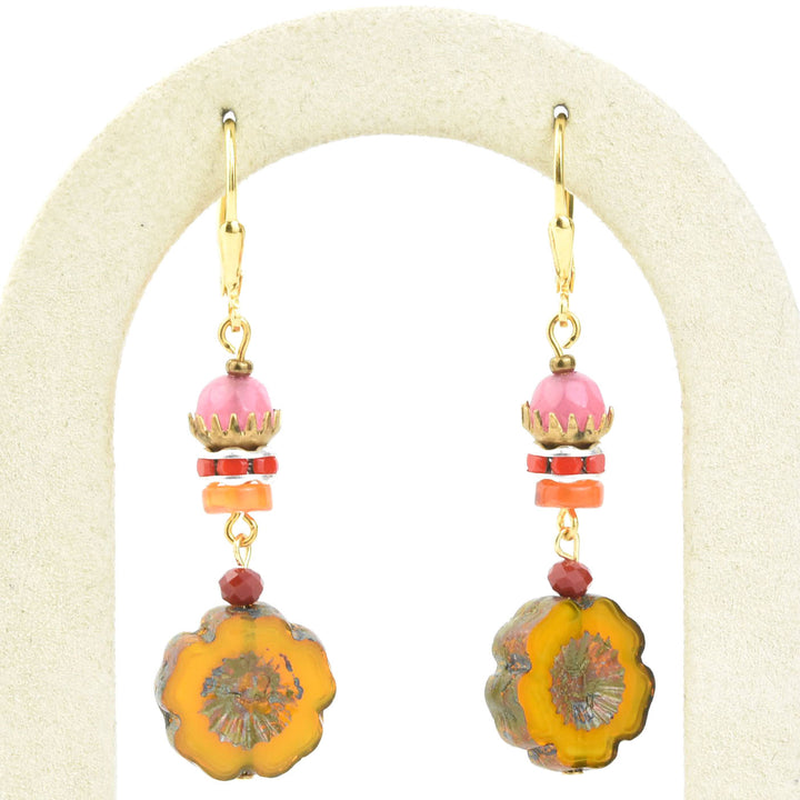 Vintage Yellow Flower Drops - Goldmakers Fine Jewelry