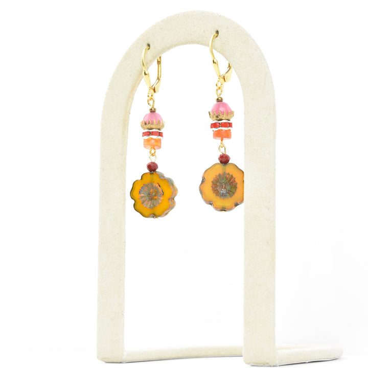 Vintage Yellow Flower Drops - Goldmakers Fine Jewelry