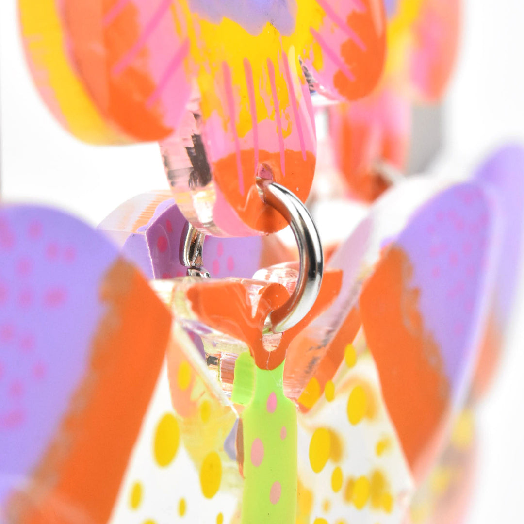 Mod Pastel Butterfly and Flower Earrings - Goldmakers Fine Jewelry