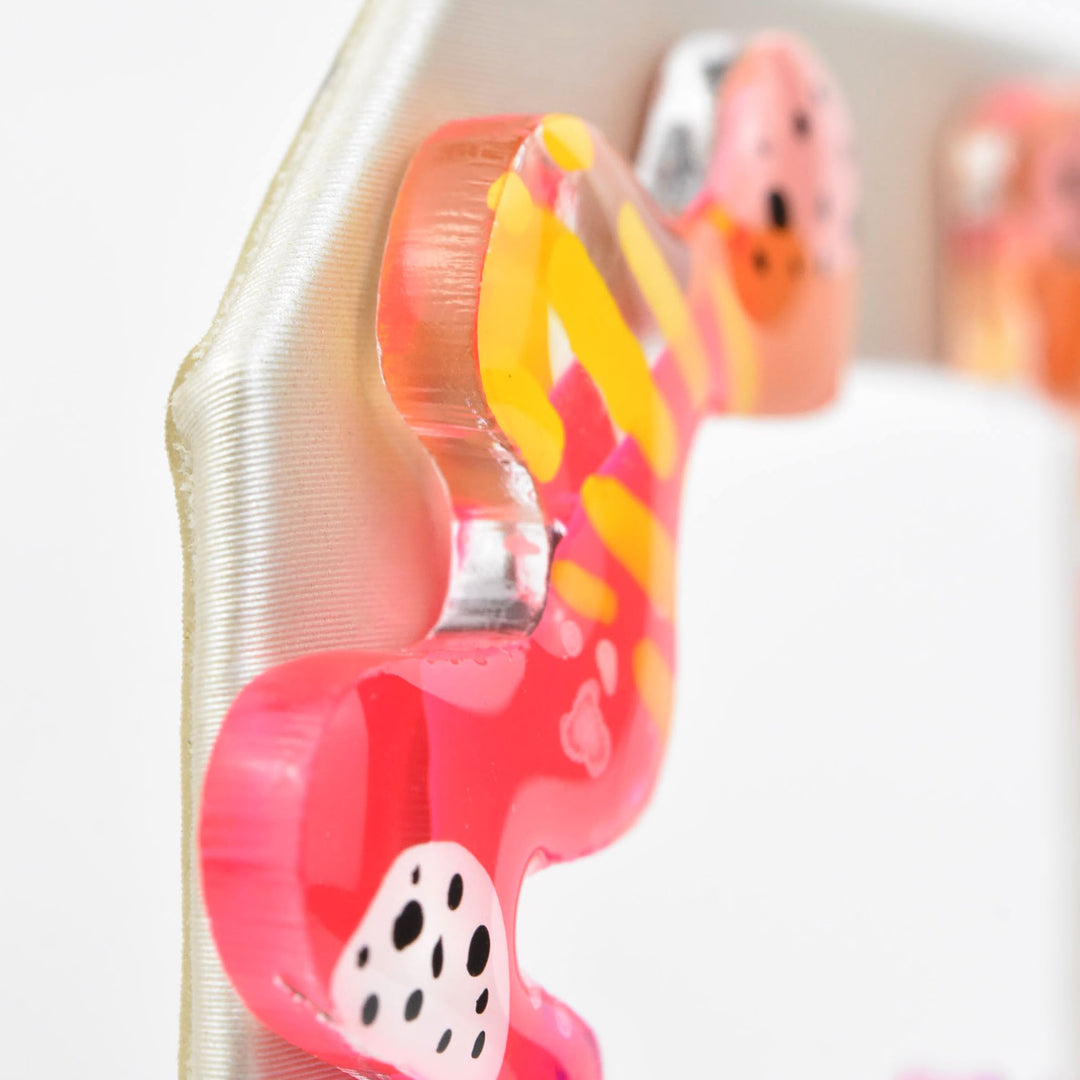 Squiggle Abstract Art Doodle Earrings, Pink & Orange - Goldmakers Fine Jewelry