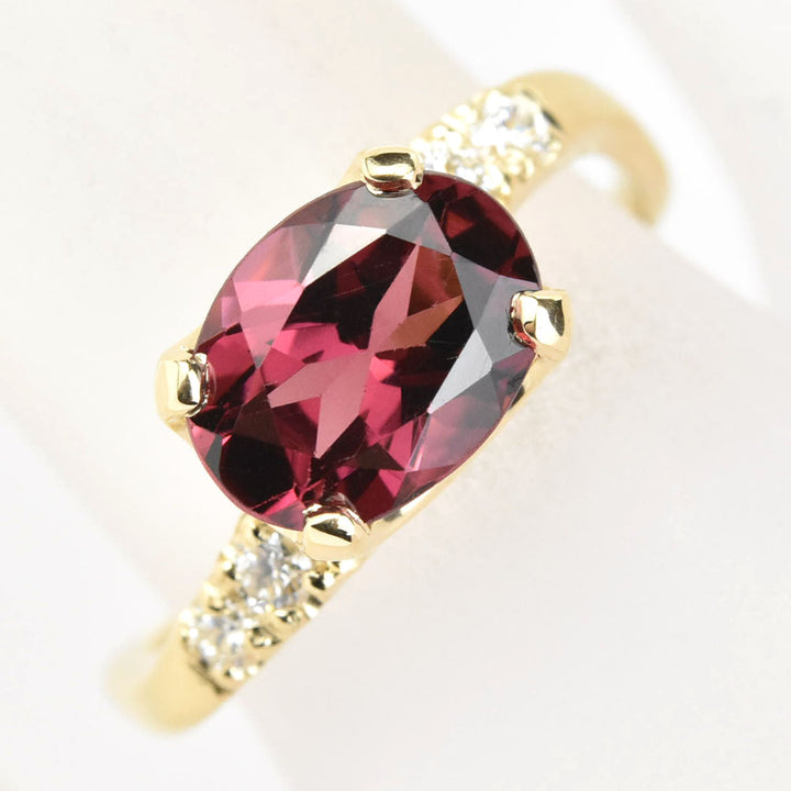 Rhodalite Garnet and Diamond Gold Cocktail Ring - Goldmakers Fine Jewelry
