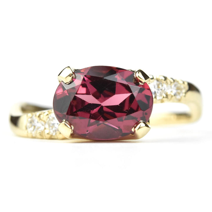 Rhodalite Garnet and Diamond Gold Cocktail Ring - Goldmakers Fine Jewelry
