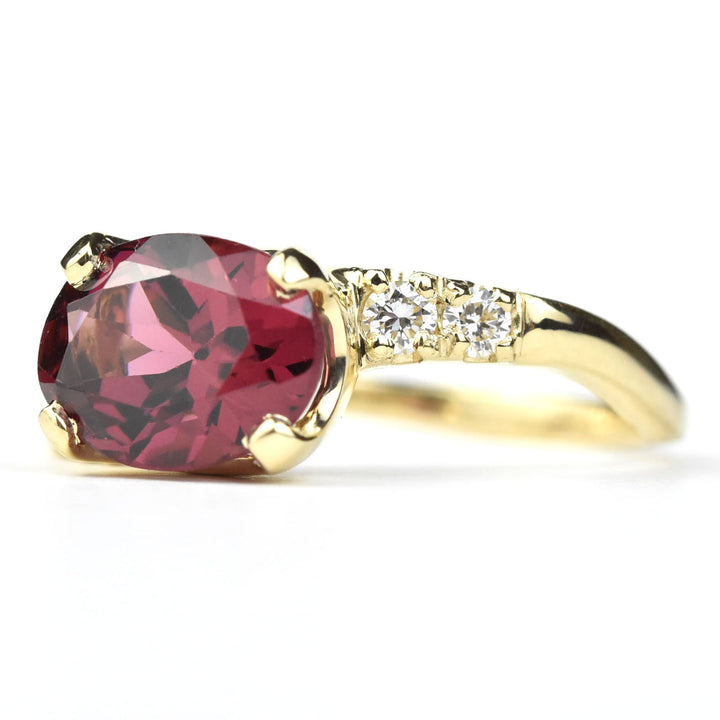 Rhodalite Garnet and Diamond Gold Cocktail Ring - Goldmakers Fine Jewelry